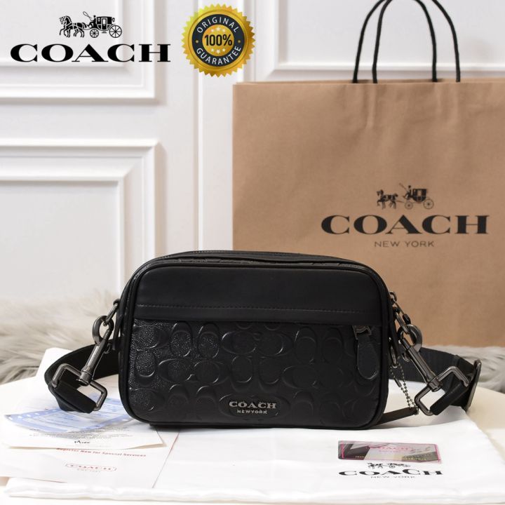 Coach one shoulder messenger bag men fashion embossed camera bag large capacity limited time offer Lazada PH