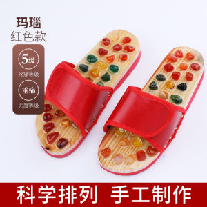 FE[ Ten-Year Craft ] Cobblestone Acupuncture Foot Massage Slippers Household Mens and Womens Sandals Massage Shoes