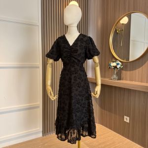 D11808 Mizu Feather Ruffle Midi Dress