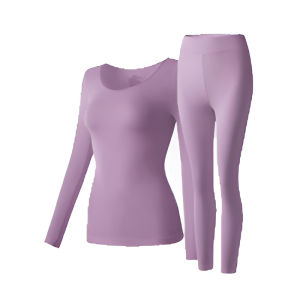 Womens Ultra-Thin Hyaluronic Acid Thermal Underwear Set/High Elasticity Warm Moisturizing Seamless Skin Care/Winter Autumn Indoor Daily Wear For Adults