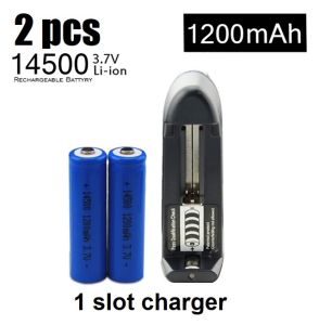 3.7V AA Rechargeable LI-ION Battery 14500 1200mAh LITHIUM Battery 1 Slot Charger Combo
