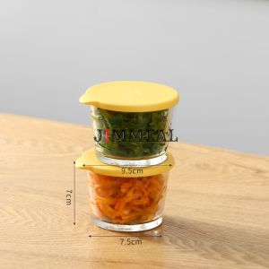 [Chính Hãng] [Tặng Thìa] Set 2 Hũ Thủy Tinh Lọ Hộp Thủy Tinh Đựng Thực Phẩm Nắp Ấn Mang Đi Để Tủ Lạnh Dung Tích 260ml