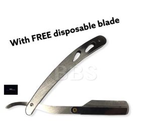 BBS Stainless Steel Straight Shaving Razor- Silver Labaha