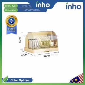 INHO L38/40cm Multi-Layers Dish Drainer Rack Organizer With Cover Kitchenware Storage Cabinet