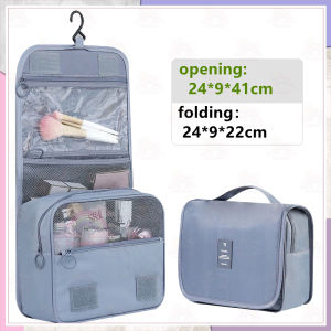 Toiletry Large Bag Hanging Cosmetic Storage Make Up Travel Pouch Waterproof Organizer Washbag All-Purpose Household Popular Trend Compartments Portable Essentials Sturdy Hook For Shampoo Toiletries TH