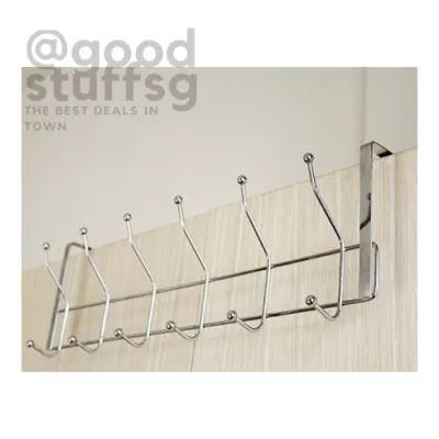 [SG FREE ] Over the Door Hanger Coat Hat Clothes Bag Rack Wardrobe Wall Organizer 12 Hooks