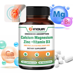 INOUR Calcium Magnesium Zinc Vitamin D3 Capsules Enhanced Absorption Bone Immune Nerve Support