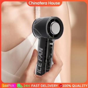 3000mAh Handheld Turbo Fan LED Digital Display 100 Speed Portable Fan Battery Operated Cooling Fan for Camping Hiking Outdoor Activities