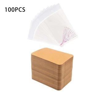 100pcs Jewelry Display Card with Self Sealing Bags For Earring Necklace Keychain Display Kraft Card