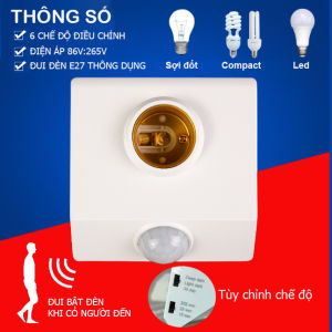 Đui đèn cảm ứng chuyển động E27 LOẠI NÚT GẠT