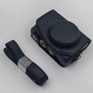 Camera Bag PU Leather Case For Canon SX740 HS SX730 SX730HS SX720 SX720HS Full Body Cover With Strap