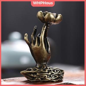 WHPHous Pure copper backflow incense Buddha hand lotus brass incense frame incense Zen tea ceremony table tea table furnishings