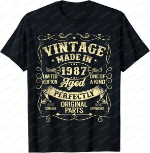 [Local Stock] VCC Vintage 80s Made in 1987 Original Parts Birthday Gift for Man Women T-Shirt Casual Fashion Loose Summer Cotton Harajuku Tees