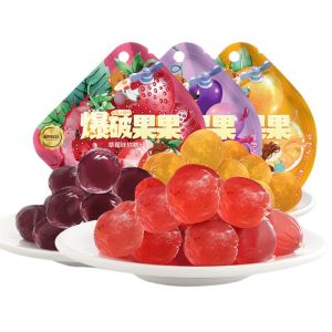 200g Explosive Juice Soft Candy Candy Snacks Strawberry and Grape Juice 40g*5bags 糖果零食草莓葡萄果汁爆汁软糖