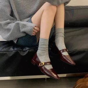 Nữ da mềm bơm văn phòng làm việc Giày gót thấp