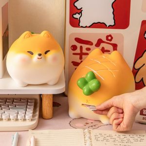 NEB11 Large Capacity Cartoon Dog Money Box Resistant Fall Vinyl Saving Box Animal Figurines Funny Piggy Bank Children Use