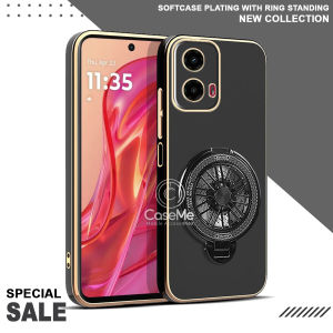 Case Motorola G45 Soft Case Stand Holder Ring Fun Silicone Luxury Plating