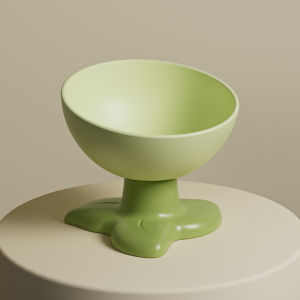 SKISOPGO Cat Bowl Sliding Neck Guard Three-leaf Flower Slanted Mouth Tall Bowl Cat Food Bowl Water Food Feeding Bowl