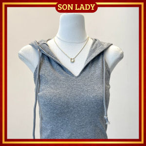 [A07] - Áo Croptop 3 Lỗ Có Đệm Ngực Có Mũ Áo Sát Nách Dáng