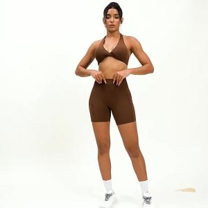 Zechuang Cloud-Sense Breathable Halter Neck Beauty-Back Yoga Bra Tight-Fitting Outdoor Sports Running Fitness Top 8503