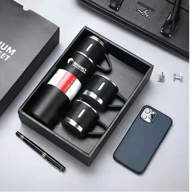 500ml Vacuum Flask Set 304 Stainless Steel Thermos Flask Bottle Cup Gift Set Cawan Termos 保温杯 杯子 礼品套装 Set Hadiah