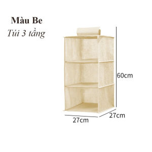 Túi vải đựng đồ Emomart Túi treo đựng quần áo chăn màn gấp gọn nhiều ngăn tối ưu không gian phòng
