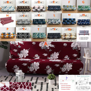 Sofa Bed Cover Plain Color Stretch Slipcover No Armrests Elastic Slipcovers Folding Sofa Cover