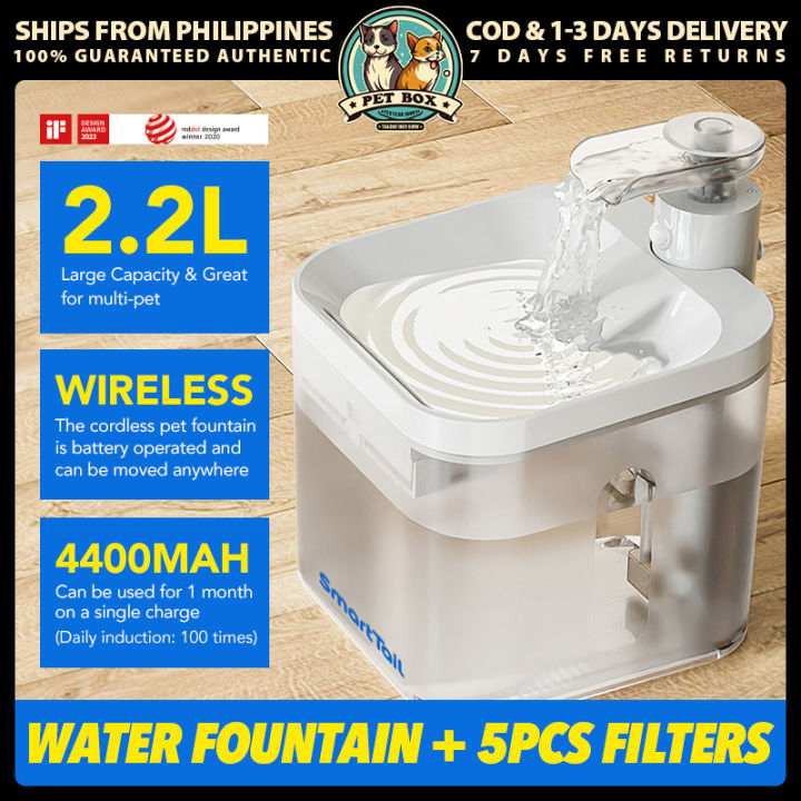 Philippines Stock] Smarttail Wireless Cat Water Fountain Stainless