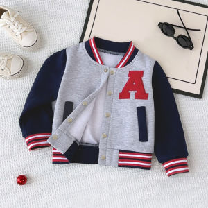 Bear Leader Kids Casual Clothes Spring and Autumn Long Sleeved Color Blocked Coat Letter A Patchwork Baseball Jacket for Boys and Girls Sport Outerwear
