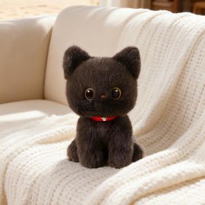 SQMETR Mềm mại bông xù Đồ chơi thú nhồi bông hình mèo Tư thế ngồi 20cm Đồ chơi đồng hành cùng gia đình Dễ thương Phim hoạt hình Búp bê mèo cưng Dành cho trẻ em