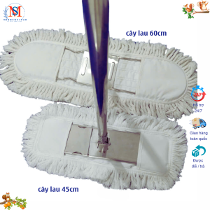 Cây lau nhà 45cm 60cm CÁN TĂN ĐƠ cây lau công nghiệp inox bông lau cotton cây lau bụi công nghiệp