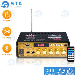 300W+300W Digital HIFI Bluetooth Stereo Audio Amplifier FM Radio USB BT-198E