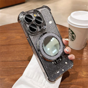 Luxury Gradient Glitter Makeup Mirror Phone Case for IPhone 11 12 13 14 15 Pro Max Casing 14 15 Plus 15pro Shockproof Cover