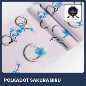 Adipatidinding - Wallpaper Dinding Motif Bunga Polkadot Sakura Biru Ukuran 45 Cm x 10 Meter Wallpaper Stiker Dinding Motif Polkadot Sakura Biru Wallstiker Motif Polkadot Sakura Biru Dekorasi Dinding Dekorasi Rumah Dekorasi Ruang Tamu Dekorasi Kamar Tidur