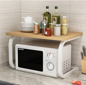 ชั้นวางเตาอบไมโครเวฟ เคาน์เตอร์ครัวหลายชั้น ขนาด 45x30x32 cm ชั้นวางเครื่องปรุง ชั้นเก็บอุปกรณ์ครัวเรือน พื้นที่จัดเก็บ 2 เท่า