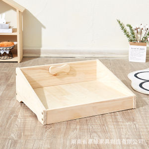 LZD Solid Wood Dog Bed off the Ground Summer Bevel Kennel Four Seasons Universal Removable and Washable Teddy Cat Nest Bichon Frise Bed