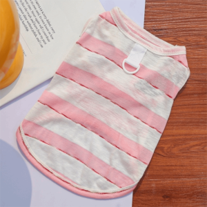 DGFDF Thin Dog Cooling Vest Breathable Soft Cat Sunscreen Vest Pet Casual Wear Striped Dog Traction Suit Summer