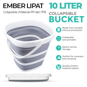 BERGARANSI AsyPets Ember Lipat portable 10 liter besar Water Bucket Foldable Collapsible ST362