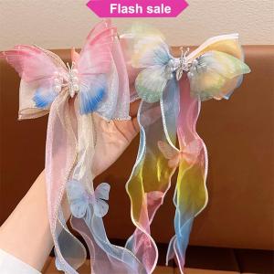 SHENHAO2🎀 Trẻ em Phụ kiện tóc nơ ruy băng bện kẹp tóc Mũ mùa hè cô gái công chúa kẹp tóc