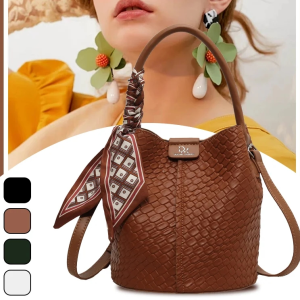 Calfskin Bucket Bag Womens body Handbag Shoulder Bag Popular Bag Woven Casual Bucket Bag