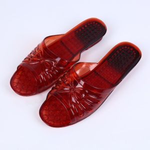 Free Shipping Casual Summer Plastic Slippers Bathroom Crystal-Clear Transparent Odor-Resistant Indoor Home Slippers Jelly-Like Plastic Non-Slip Slippers