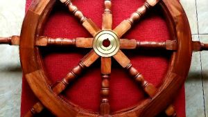 SETIR KEMUDI KAPAL PERAHU 32 Inch (Kayu Jati)