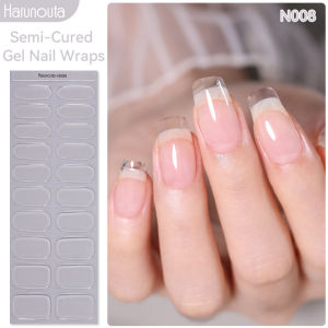 FCBORN PRETTY Harunouta French Gel Nail Strips Patch Sliders Adhesive Waterproof Long Lasting Full Cover Gel Stickers Nail Wraps