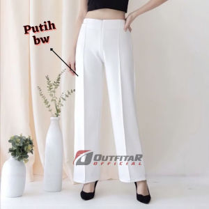 Celana Kulot Wanita Basic HW Irene Cullotes Scuba Wide Leg Kulot Premium