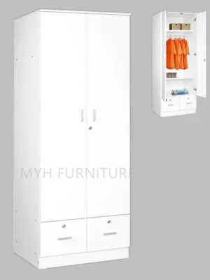 SINGLE / 2 DOOR WARDROBE/STORAGE CABINET/CUPBOARD/CLOTHES CABINET