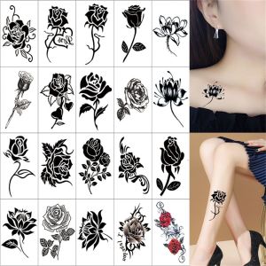 LUXELU Men Butterfly Women Flower Body Art Stickers Waterproof Tattoo Stickers Temporary