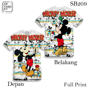 Kaos Distro Cowok Pria Full Print Dewasa Mickey Mouse  berkualitas murah kaos cotton kaos lengan pendek SB209