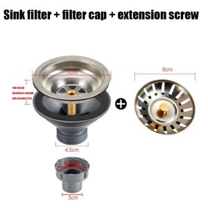 TEWUB Easy To Install Basin Drain Simple Structure Corrosion Resistance Sink Filter Accessories Mesh Durable Kitchen Sink Drain Kitchen