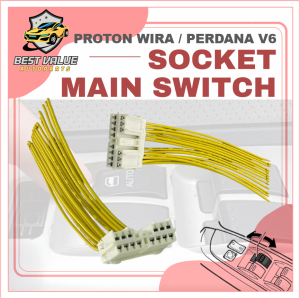 Proton Wira / Perdana V6 Power Window Main Switch Socket Connector 14 PIN