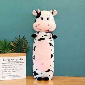 Boneka Guling Sapi 80cm Bahan Plush Import Guling Boneka Sapi 80cm Dan 60cm Lembut Halus Mainan anak Lucu